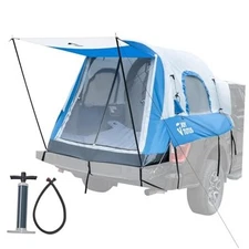  Inflatable Truck Bed Tent 5.5-6.5FT with Awning, Includes 6.4-6.7 FT Grey Blue