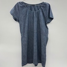 GAP Women's Denim Chambray Dress Casual Short Sleeve Scoop Neck Large Casual