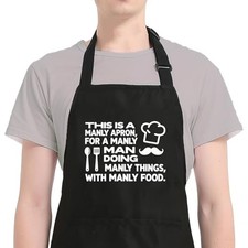 Funny Aprons for Men with Pockets, Mens Apron for Cooking Grilling BBQ, Dad G...