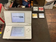 Nintendo DS Lite Polar White Nintendo DS Video Game Console Bundle Handheld