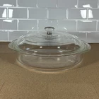 Vintage Pyrex 221 Clear Glass Covered Casserole Dish w Lid 221C USA Ovenware