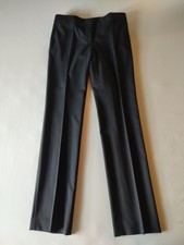 Stella Mccartney Black Wool Straight Leg Seam Detail Trousers Pants Sz 42