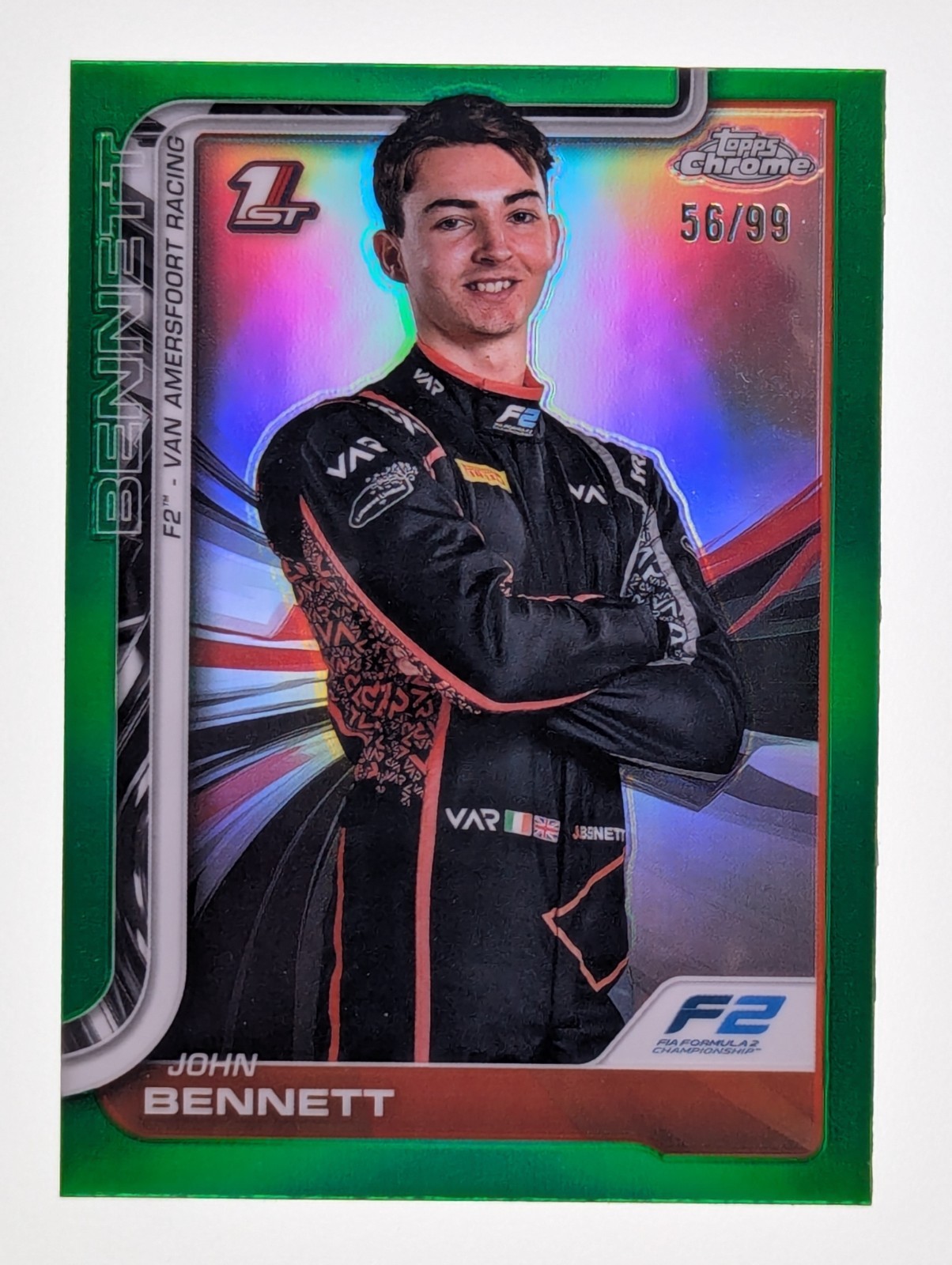 2025 Topps Chrome Formula 1 F1 John Bennett 1st Green Refractor /99 #41