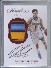 2016-17 Panini Flawless Signature Prime Materials Ruby /15 Danilo Gallinari Auto
