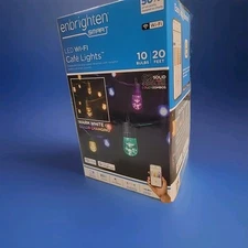 NEW Enbrighten 10 Bulb LED Wi-Fi Color Changing Outdoor Cafe String Lights Black