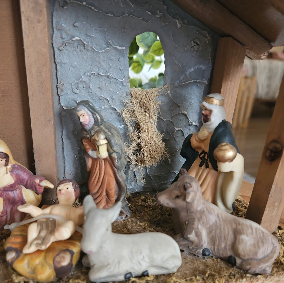 Belén Set Establo 10 Figuras María José Niño Jesús Animales Pastores Wiseme Foto 3 de 4