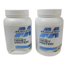Muscletech 100% Grass-Fed Whey Protein Deluxe Vanilla 1.8 lbs 6/28 2 PACK DENTED