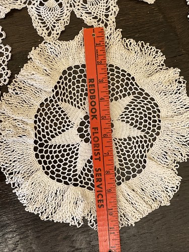 Vintage Crochet Tatted Lace Doilies Lot 9 - Picture 3 of 10