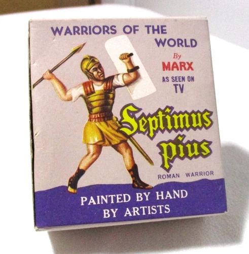 VINTAGE MARX WARRIORS OF THE WORLDS ROMAN SOLDIERS SEPTIMUS PIUS TOY SOLDIER MIB