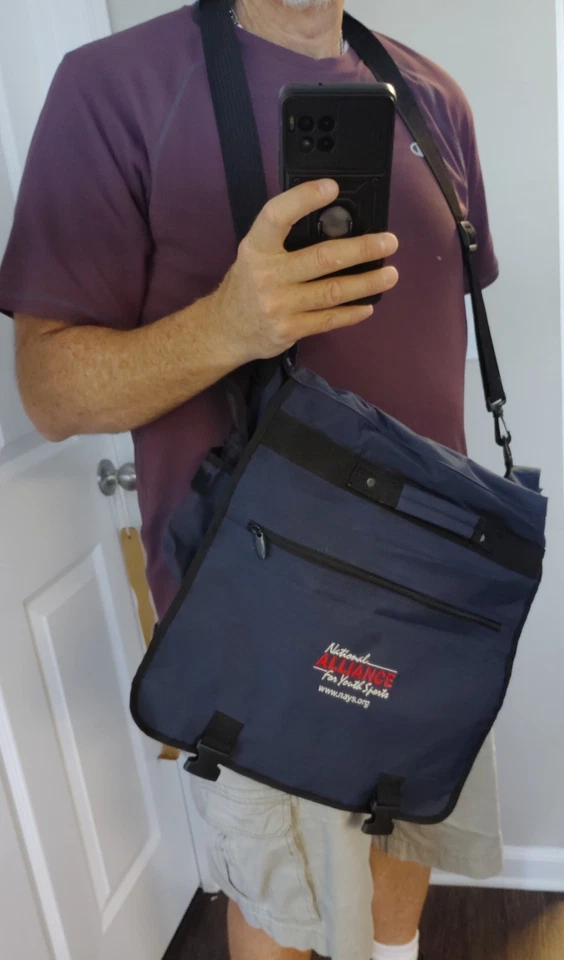 Laptop Shoulder Travel Bag National Alliance for Youth Sports Navy Blue 19" New - Image 2 of 4