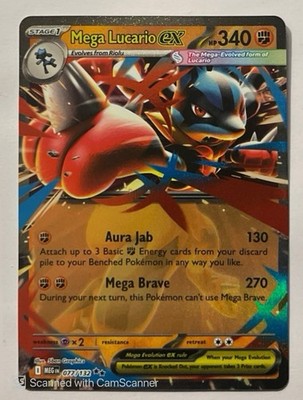 Pokémon Mega Lucario EX 077/132 ME01: Mega Evolution Holo 340HP