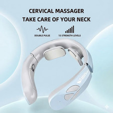 Smart Neck Massager TENS Pulse Pain Relief 15 Levels USB Rechargeable Cordless