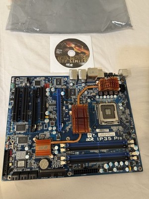 Abit IP35 Pro Motherboard LGA775   Clean   With Driver Disc   Vintage