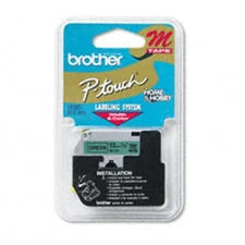 BROTHER INTERNATIONAL CORPORAT M731 Non-Laminated Tape Black On Green 26.2 Feet