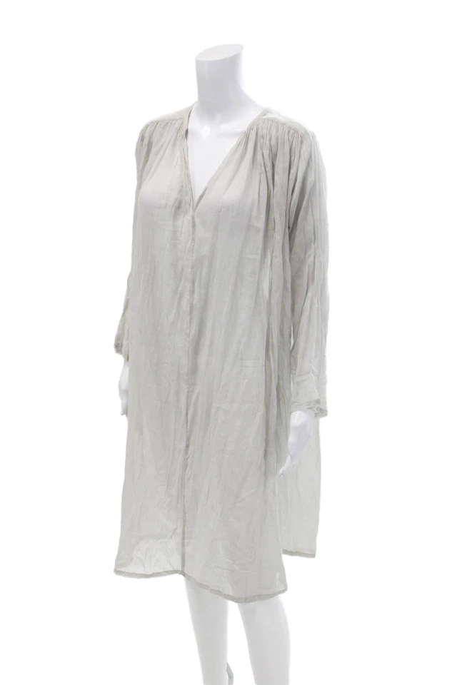 Traje de baño Matta para mujer de algodón transparente con cuello en V manga larga encubrimiento gris talla OS Foto 2 de 4