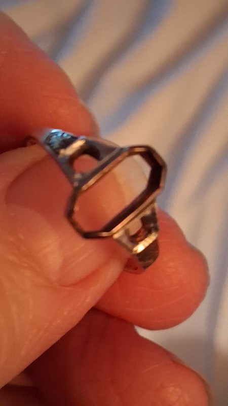 Antique Art Deco 14KT Rose Gold Octagonal Semi-Mount Ring 2.1 Grams, Size 8