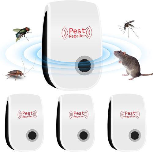 4 Pack Repelente Ultrasónico De Plagas,Electrónico Repelente Mosquitos Control D - Imagen 10 de 12