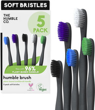 The Humble Co Plant-Based Soft Bristle Toothbrushes, 5 Pack - Manual Tooth Brush