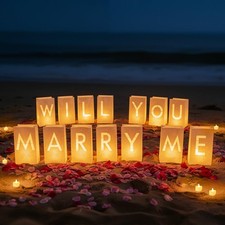 Proposal Decorations Will You Marry Me Sign Light Up Letters Luminary Bag