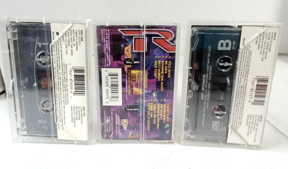 Ratt -3 Cassette Lot - Collage/ Detonator / Reach For The Sky - VG+ - Image 2 of 4