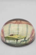 John Derian Company Signed   "Writing Desk" dome  Paperweight