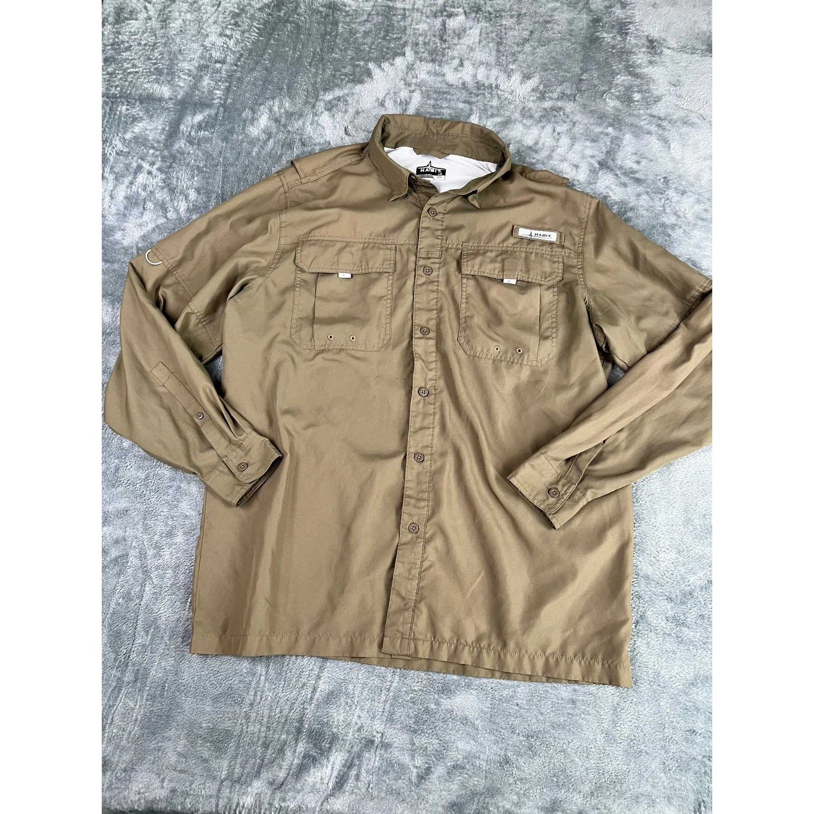 Habit Men’s L Performance Fishing Shirt Solar Factor Long Sleeve Tan Excellent
Opens in a new window