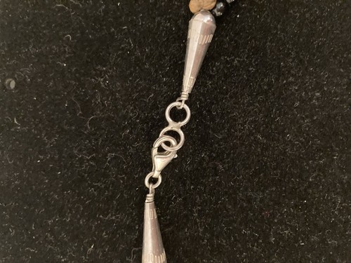 Thomas Francisco SS Handmade Night Sky Navajo Inlaid 3 String Beaded Necklace - Picture 9 of 13