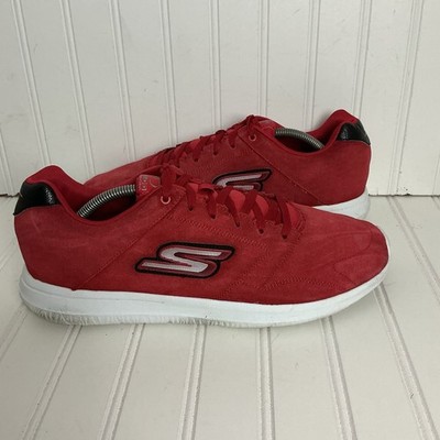 Skechers Go Walk City Men s Size 12 Red Lace Up Suede Athletic Comfort Sneakers