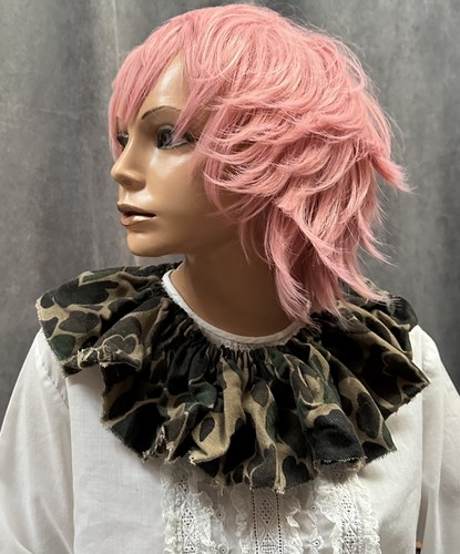 Vtg Camouflage clown ruffle Statement collar Detachable Adult