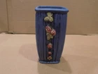 Weller Pottery 6 3/4" Blue Drapery Pattern Ceramic Vase 1920's