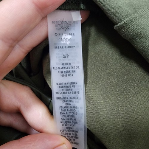 Aerie Offline Real Luxe Faux Leather Legging Green Nwt Size Small - Picture 5 of 5