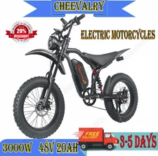 Cheevalry G20 3000W Electric Bike 48V 20AH 20 inch OffRoad Mountain E-bike 45MPH