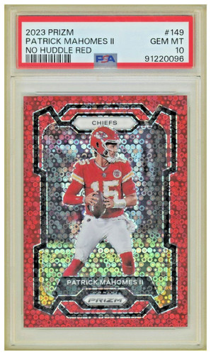 2023 Panini Prizm Patrick Mahomes II No Huddle Red #149 PSA 10 /70