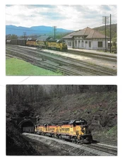 2 CSX Chessie System Baltimore & Ohio Railroad & VA Freight Train Postcards