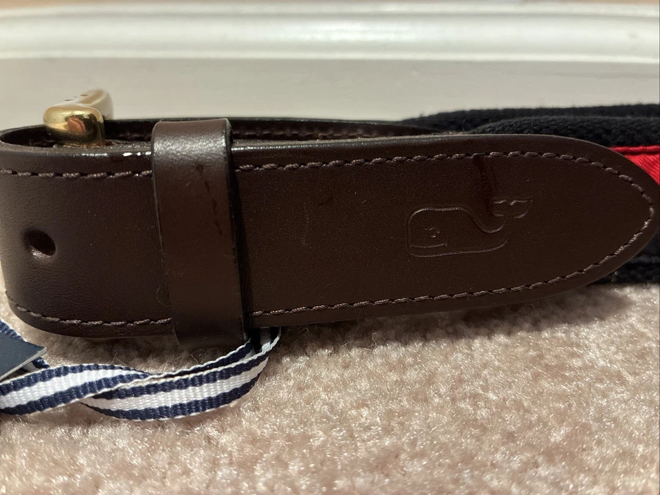 Cinturón de lona New Jersey Devils Vineyard Vines NHL nuevo con etiquetas talla 32 Foto 2 de 3