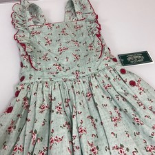 Polo Ralph Lauren Country Girls Floral Ruffle Dress Aqua Pink Red Size 5 NWT