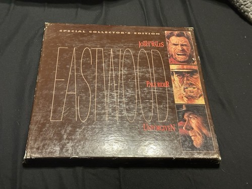 Clint Eastwood Laserdisc Box Set Pale Rider Unforgiven Outlaw Josey Wales - Picture 1 of 2