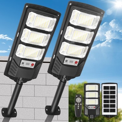 Solar Lights Outdoor Waterproof 2 Pack - Solar Flood Light Outdoor Motion 650...