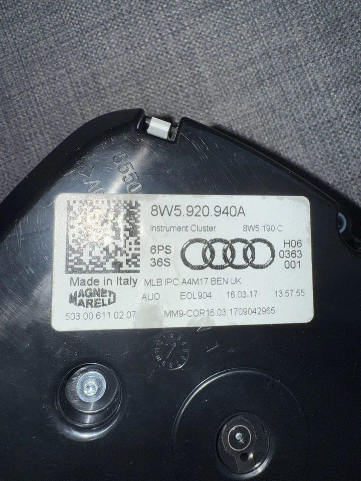 AUDI A4 B9 1.4 PETROL SPEEDOMETER INSTRUMENT CLUSTER 8W5920940 2016 - Image 3 of 3