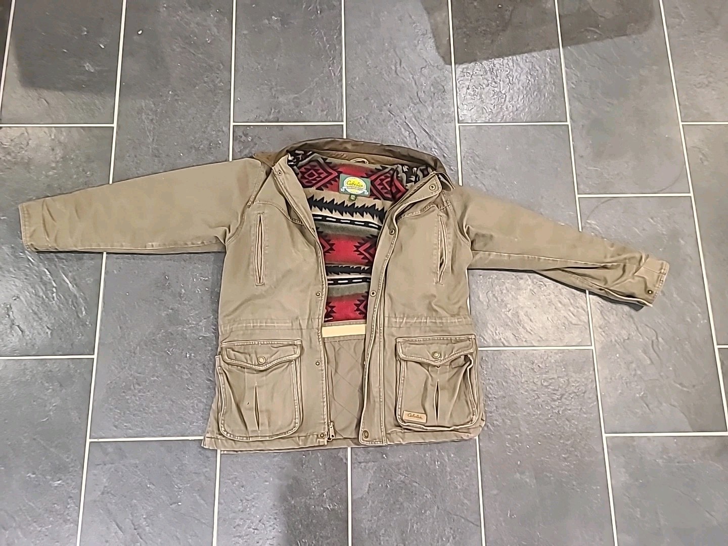 Cabela's Duck Canvas Field Jacket Blanket  Lined Chore Barn Coat Heavy Medium