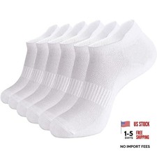 Women Low Cut No Show Running Socks 6 Pairs - Cushioned 9-11 6 Pairs White