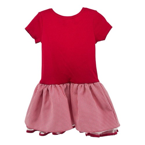 Bonnie Jean Girl’s Red Gingham Dress with Ladybug Appliqué Bow – Size 5 - Picture 2 of 11