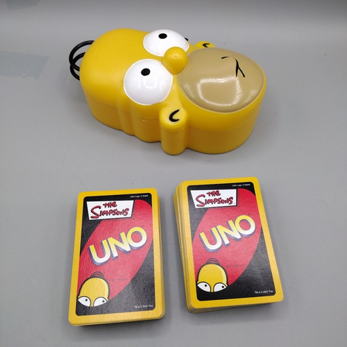 2007 The Simpsons UNO Card Game Set With Homer Head Case (No Instructions) - Picture 1 of 16