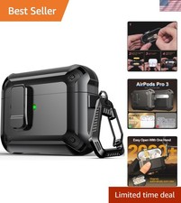 Brand New AirPods Pro 3 Case - Black, Shockproof, Magnetic Lid, Magsafe Compa...