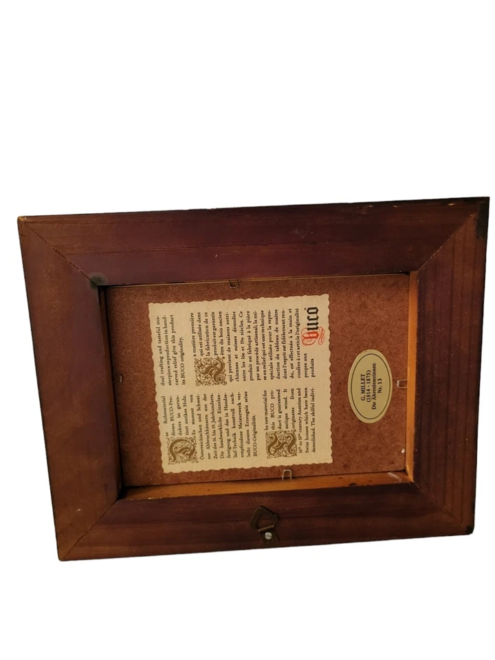 The Gleaners By Jean F. Millet Vintage Print In Buco Frame 8.5'×7" Miniature  - Image 3 of 4