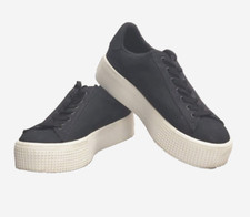 STEVE MADDEN Holmes Platform Sneakers/Shoes Black Canvas Lace-Up Size 8M EUC