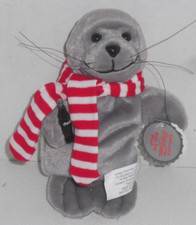 New Vintage 1997 Coca-Cola Collectible Bean Bag Plush 0101 Seal in Scarf