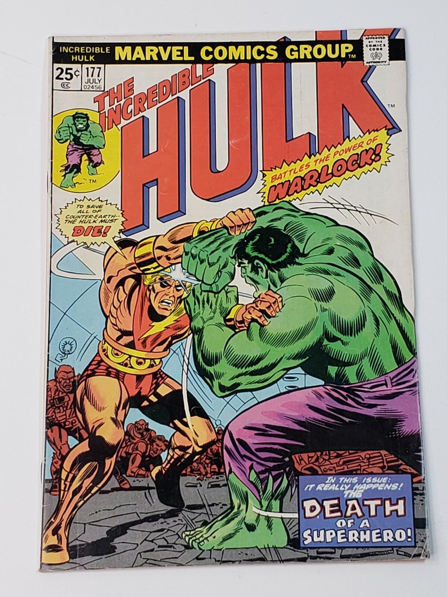 The Incredible Hulk 177 Hulk vs Adam Warlock Bronze Age 1974 MVS