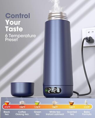Travel Kettle,DualVoltage，110V-220V-240V, Stainless Steel,6 Temperature Controls