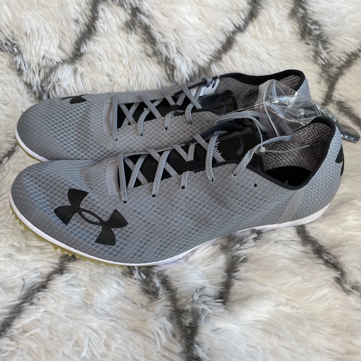 UNDER ARMOR KICK DISTANCE 2 TRACK AND FIELD SHOES Under Armour Kick Distance 2 Mens 11.5 Grey Black Track  main image 4
